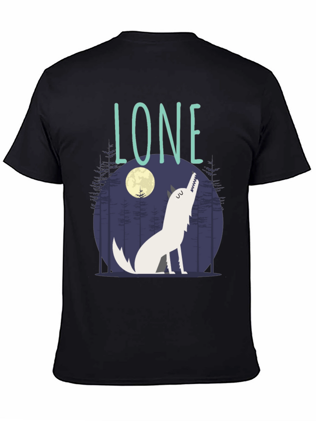 Lone Wolf Graphic Print Crew Neck T-Shirt