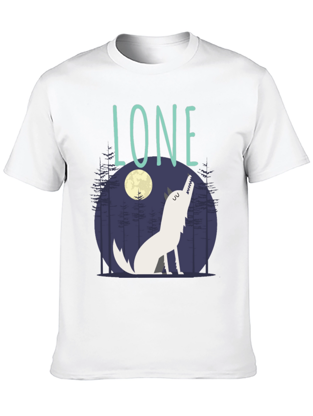 Lone Wolf Graphic Print Crew Neck T-Shirt