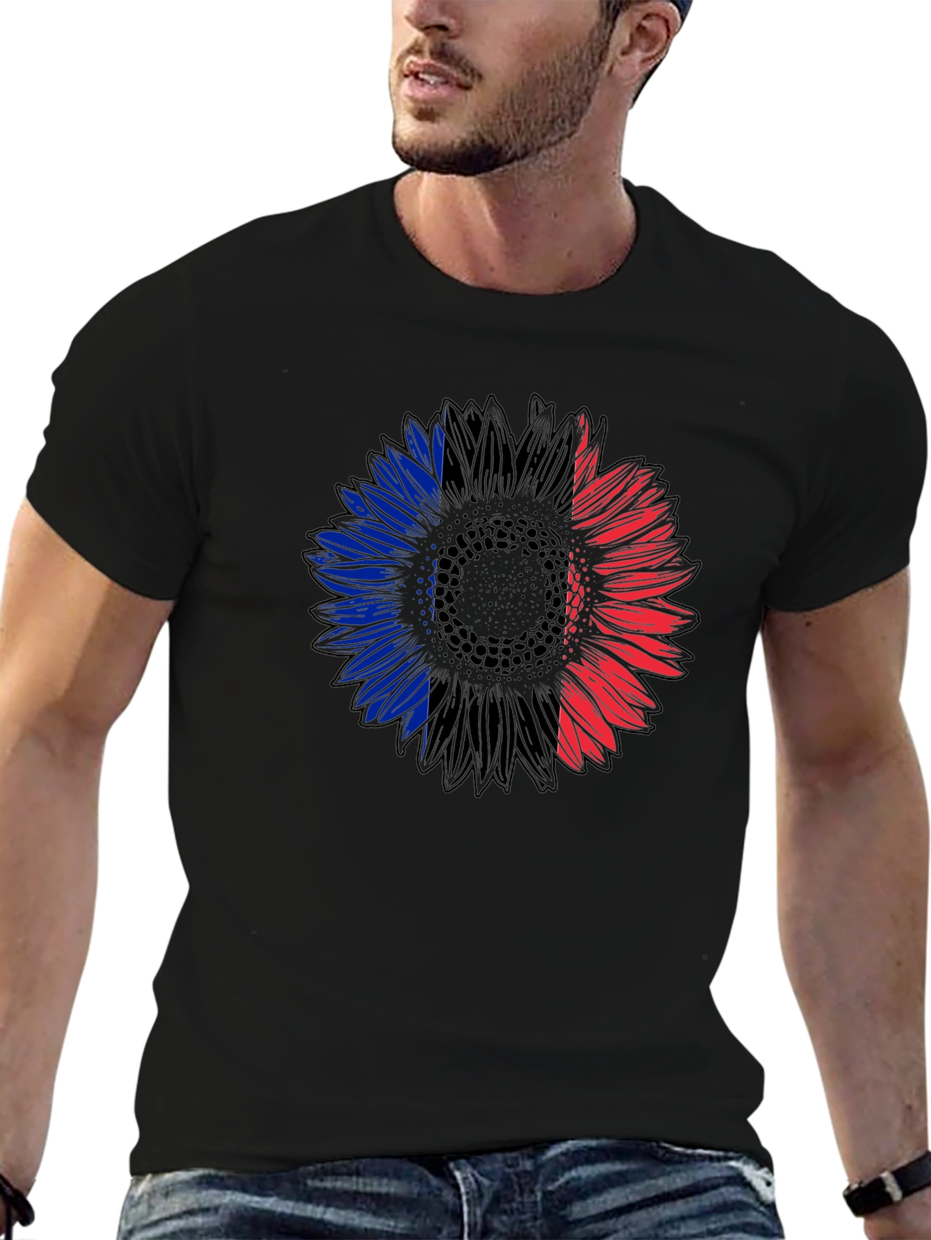 French Flag Sunflower Graphic Tee