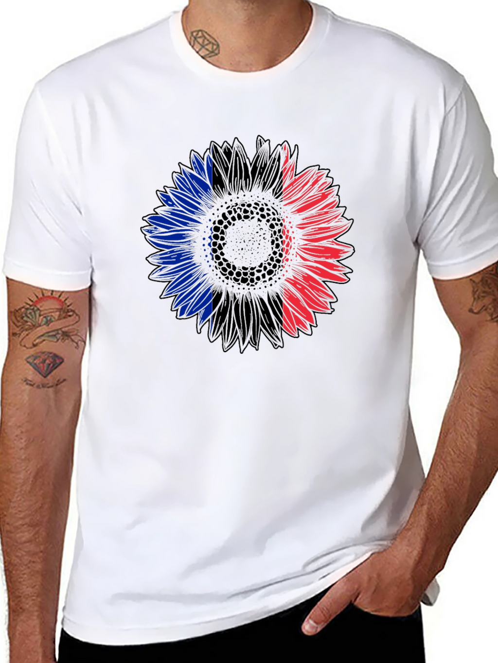 French Flag Sunflower Graphic Tee