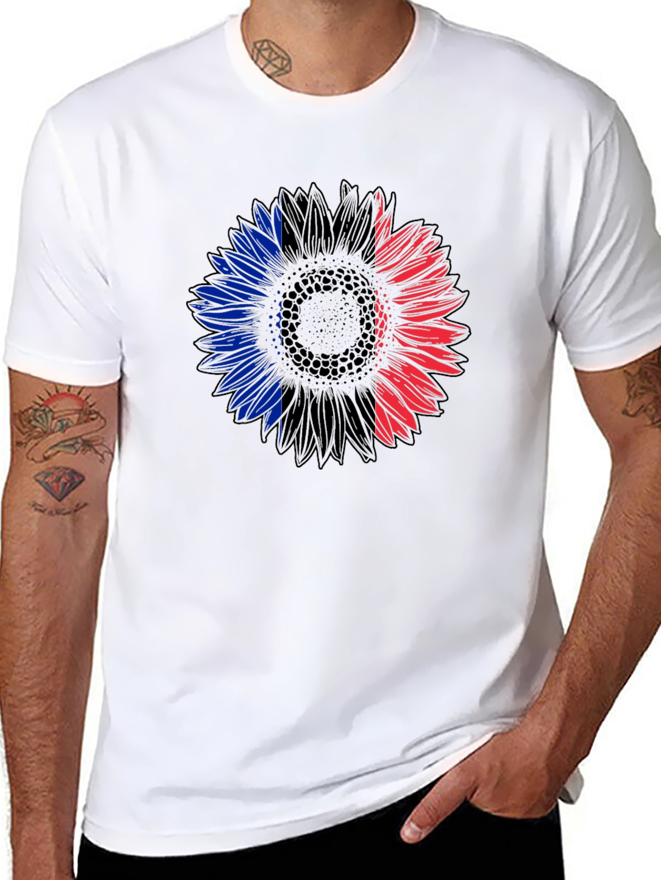 French Flag Sunflower Graphic Tee