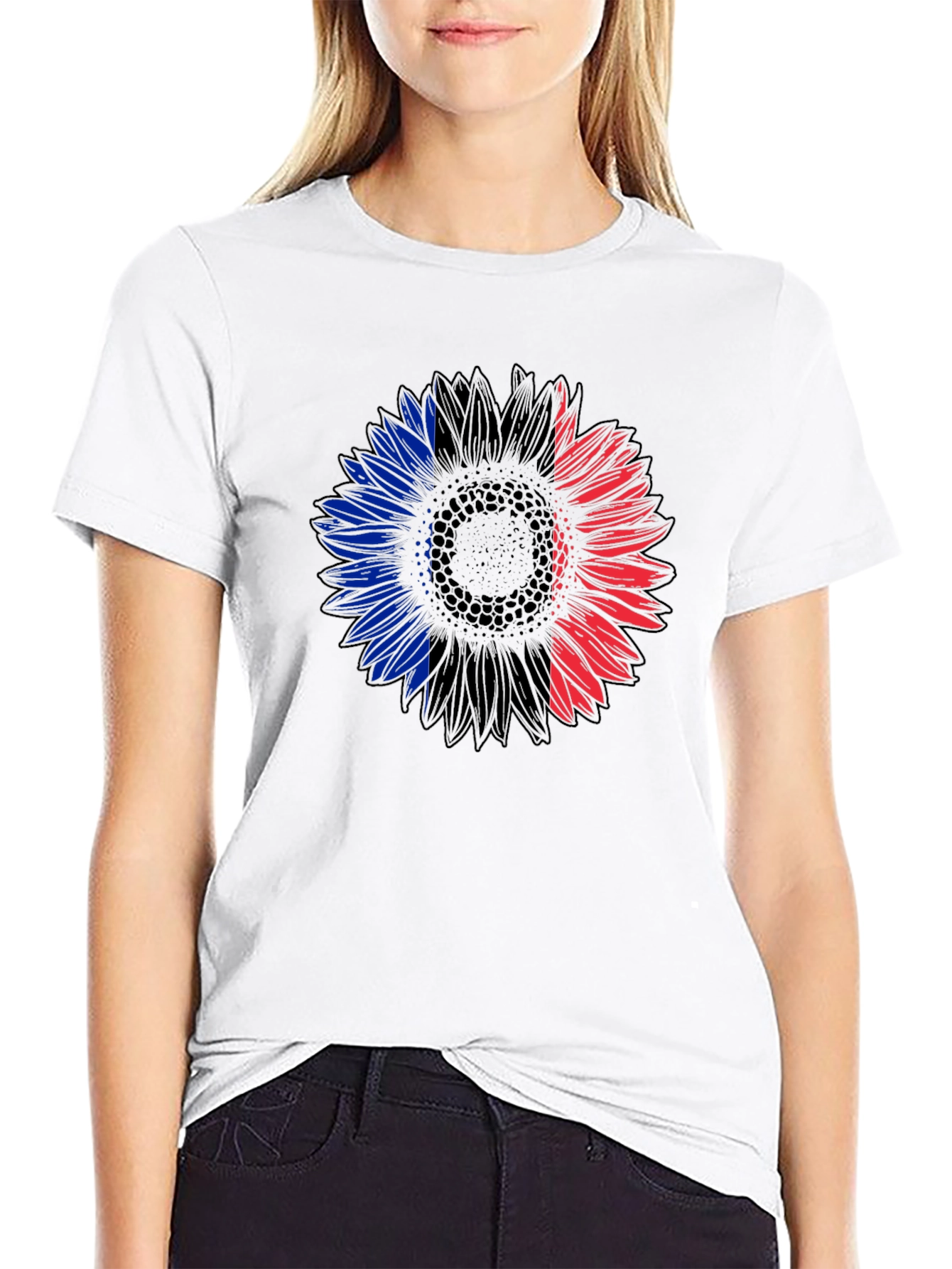French Flag Sunflower Graphic Tee