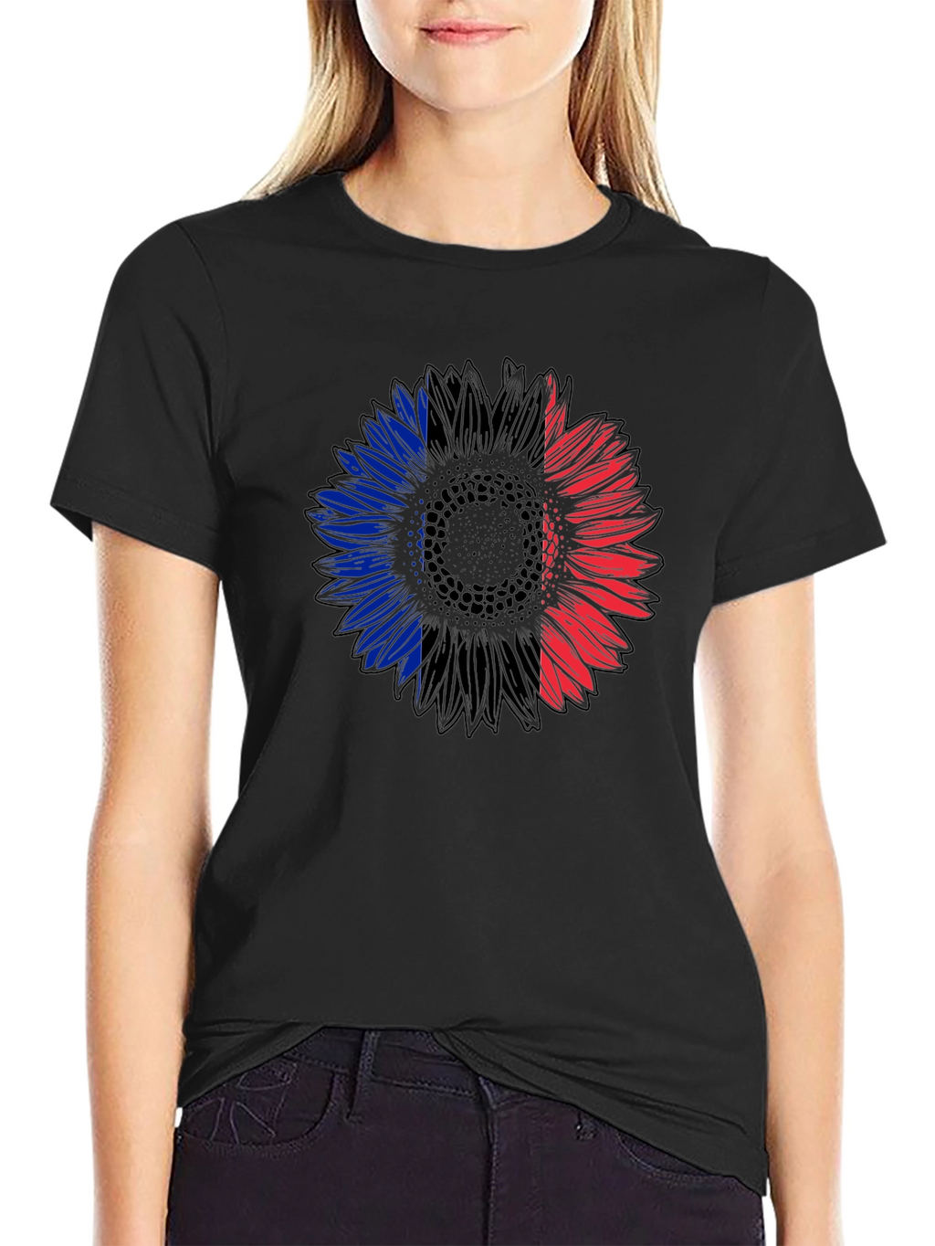 French Flag Sunflower Graphic Tee