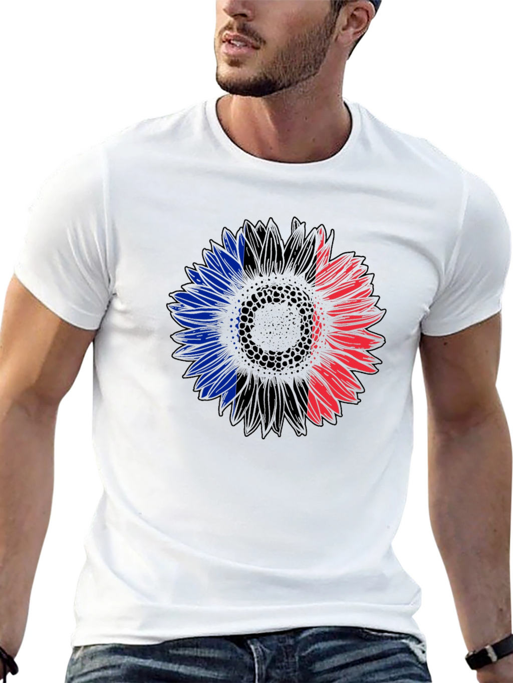 French Flag Sunflower Graphic Tee