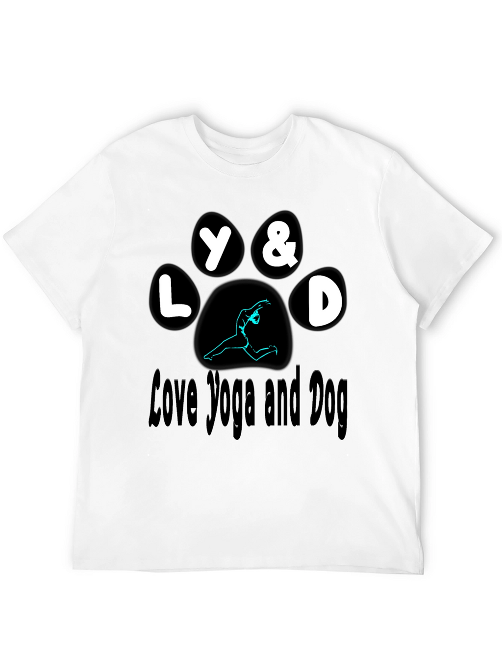 Love Yoga and Dog Paw Print T-Shirt