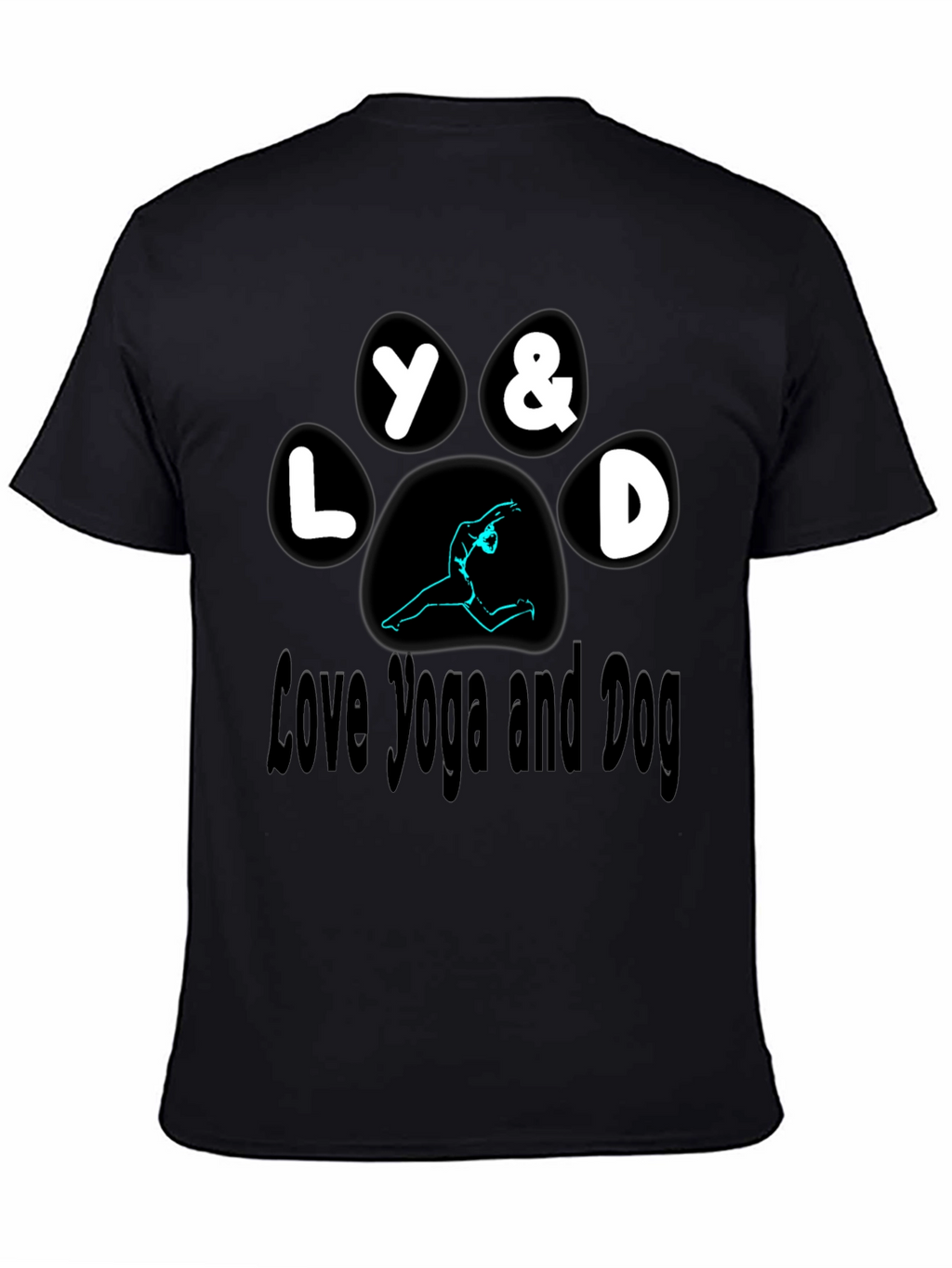 Love Yoga and Dog Paw Print T-Shirt