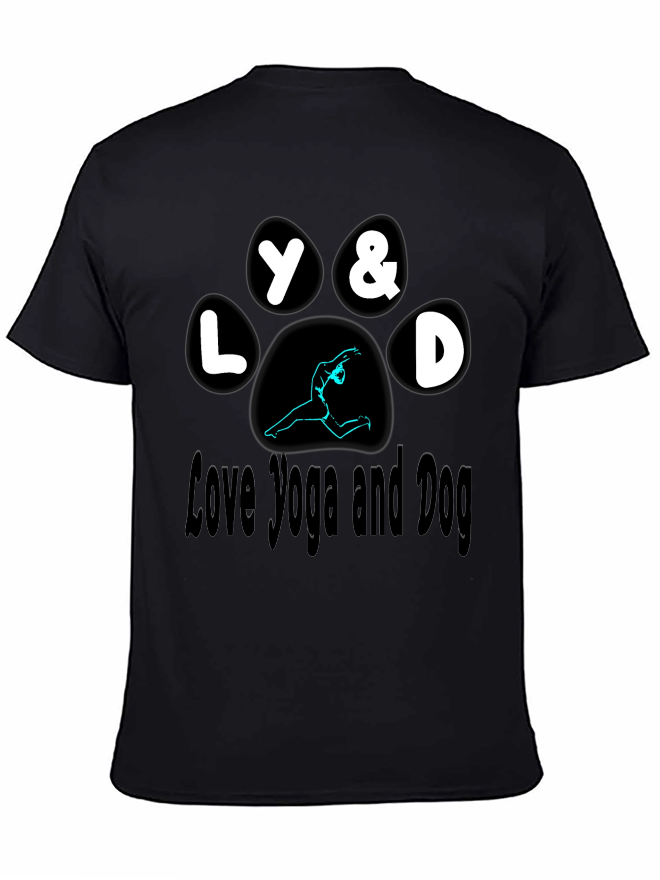 Love Yoga and Dog Paw Print T-Shirt