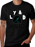 Love Yoga and Dog Paw Print T-Shirt