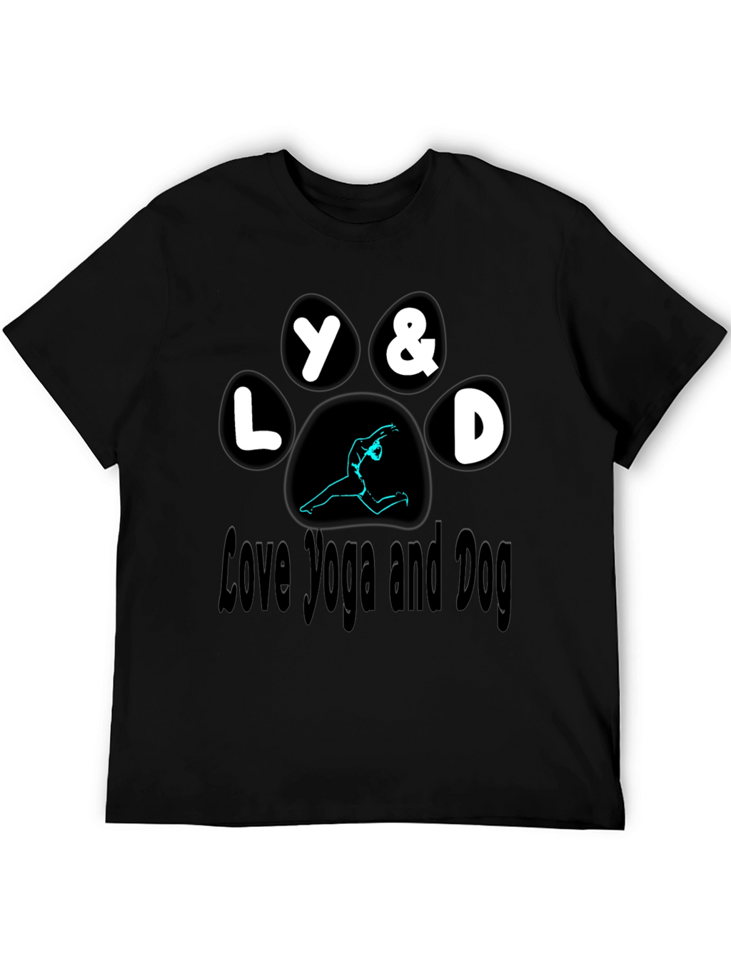 Love Yoga and Dog Paw Print T-Shirt
