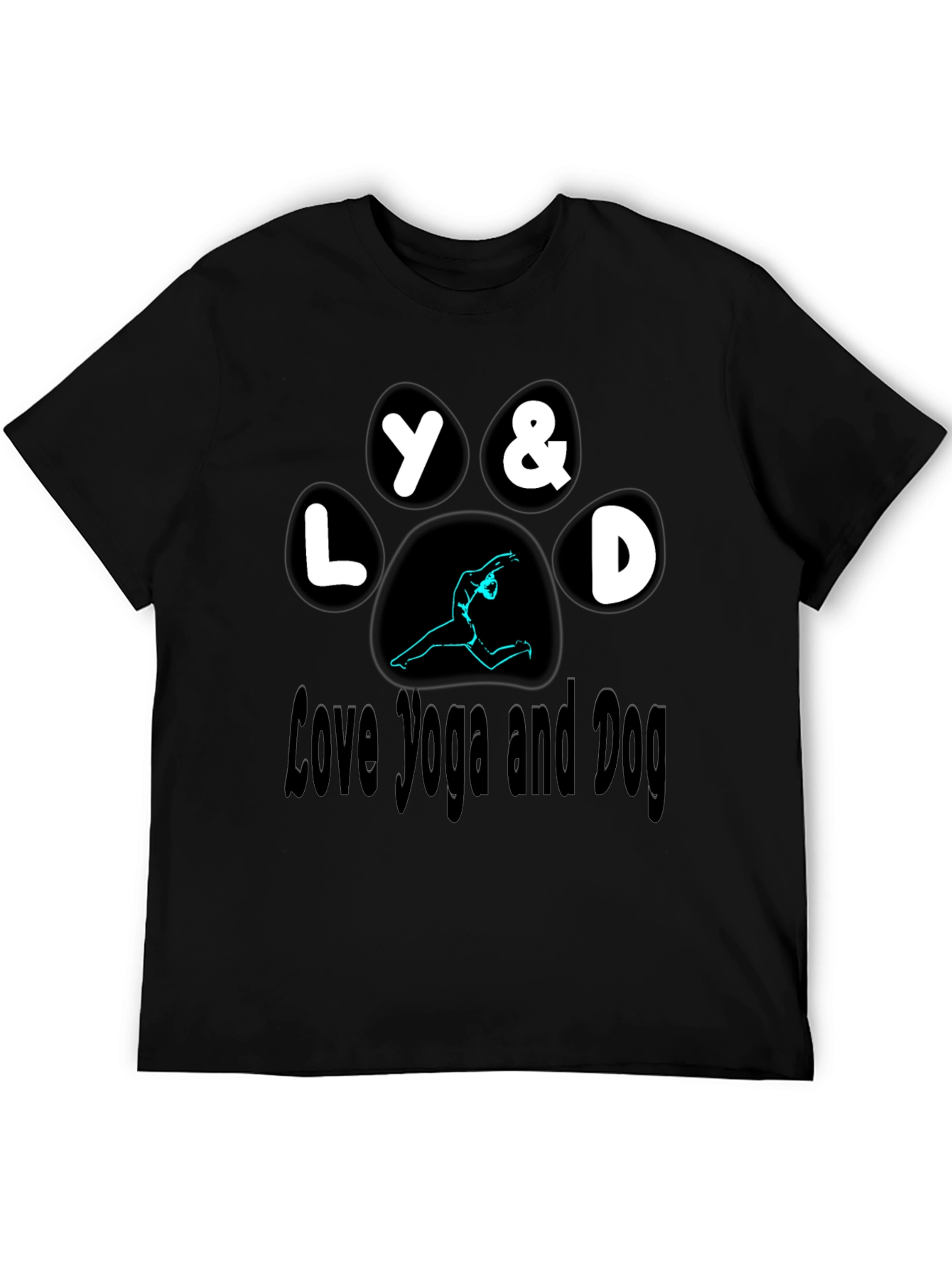 Love Yoga and Dog Paw Print T-Shirt