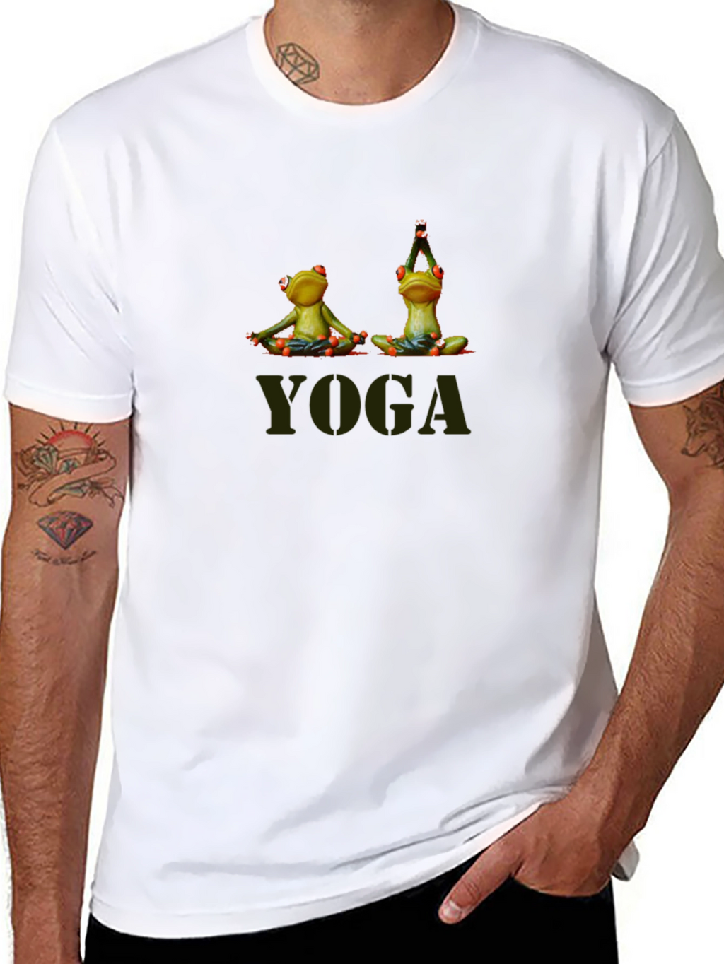 Yoga Frogs Mens Black T-Shirt