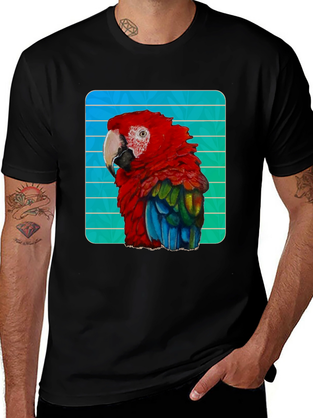 Vibrant Parrot Graphic Tee