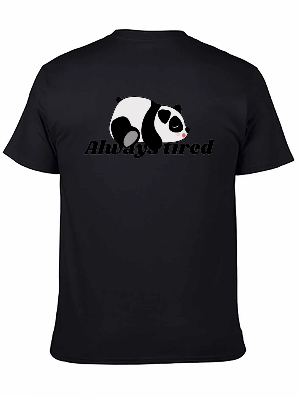 Always Tired Panda Graphic T-Shirt - Black