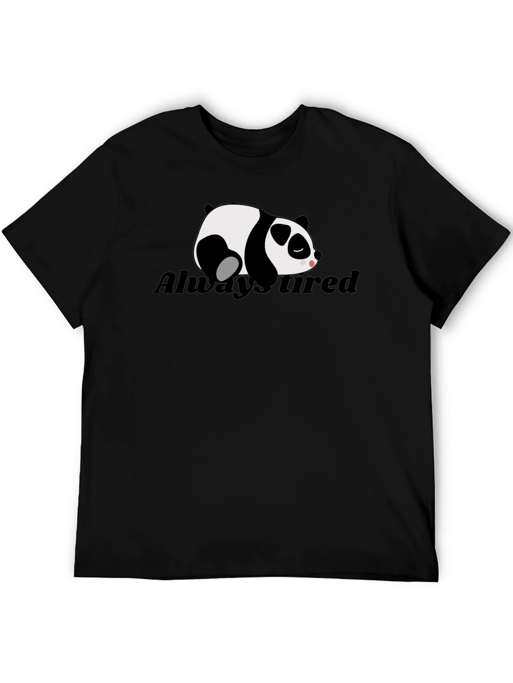 Always Tired Panda Graphic T-Shirt - Black