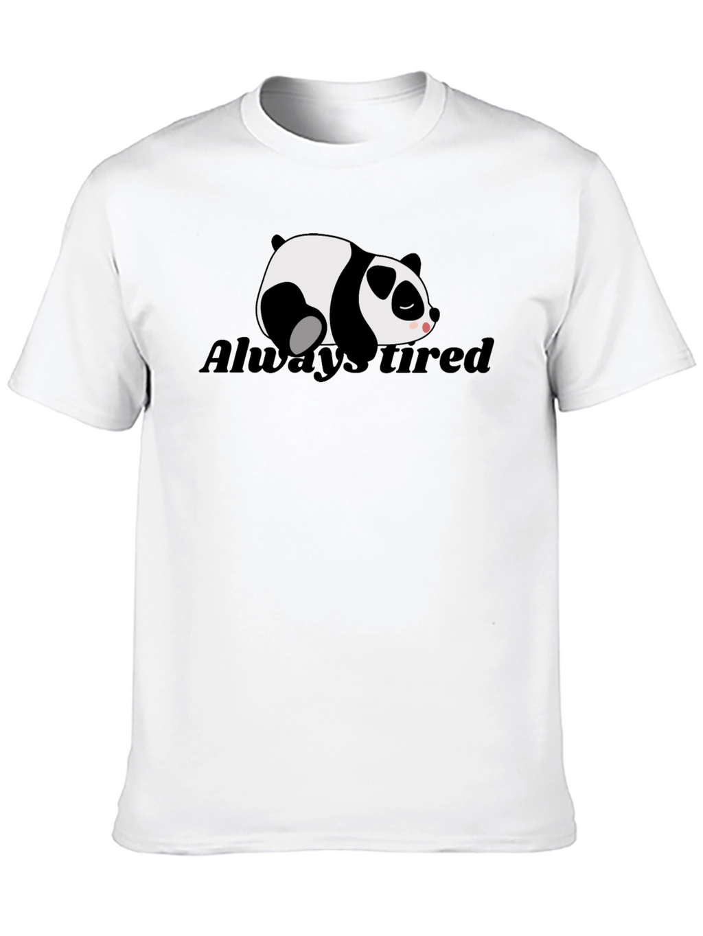 Always Tired Panda Graphic T-Shirt - Black