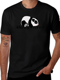 Always Tired Panda Graphic T-Shirt - Black