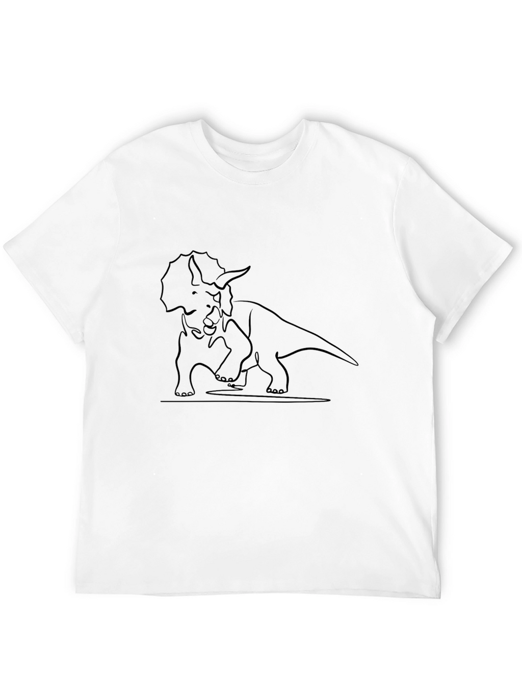 Triceratops Outline Graphic Tee - Casual Style