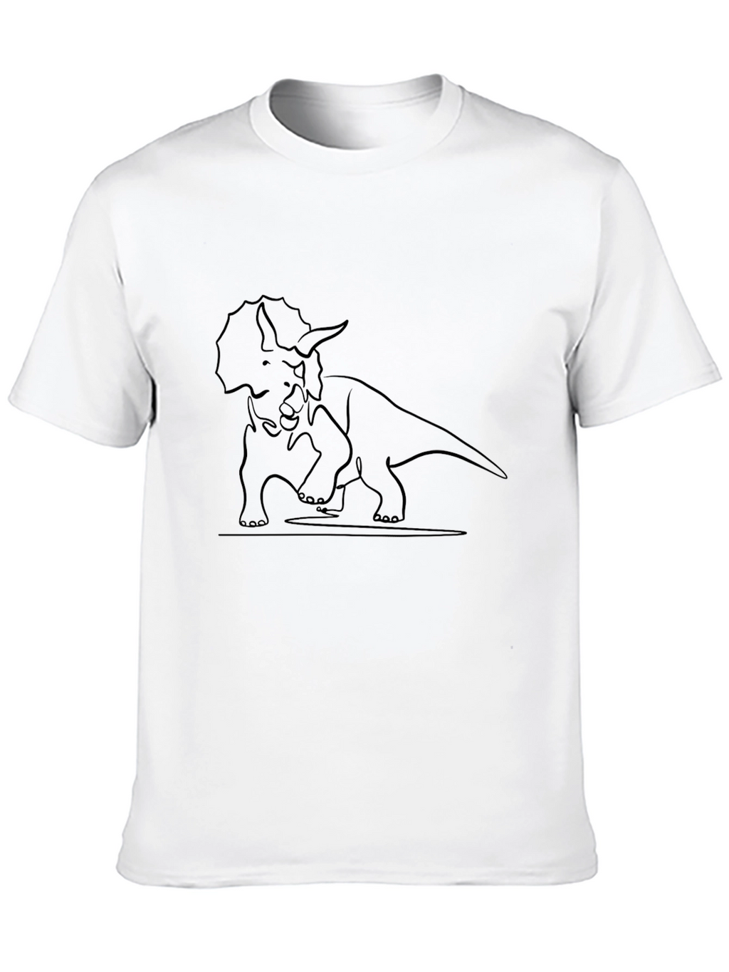 Triceratops Outline Graphic Tee - Casual Style