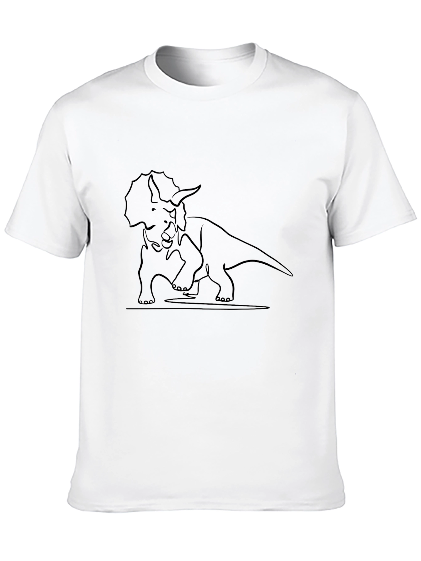 Triceratops Outline Graphic Tee - Casual Style