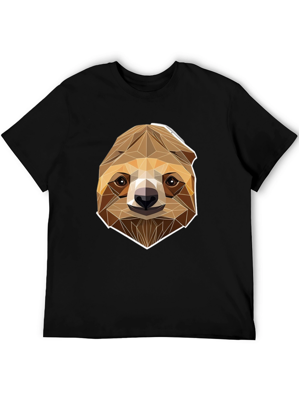 Geometric Sloth Graphic Tee - Modern Style