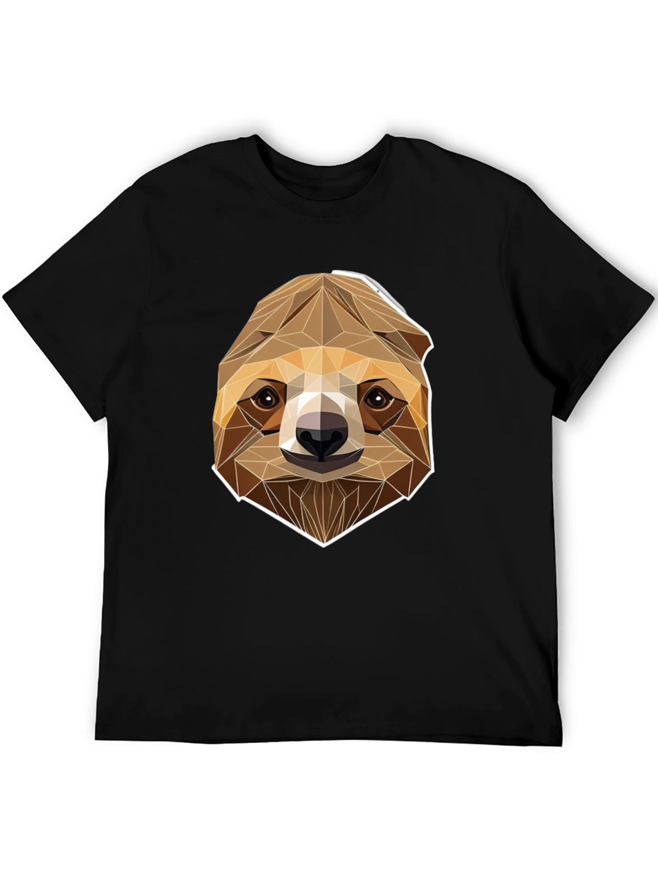 Geometric Sloth Graphic Tee - Modern Style