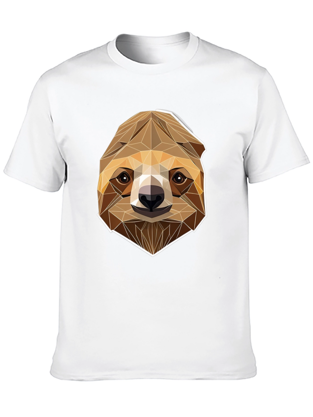 Geometric Sloth Graphic Tee - Modern Style