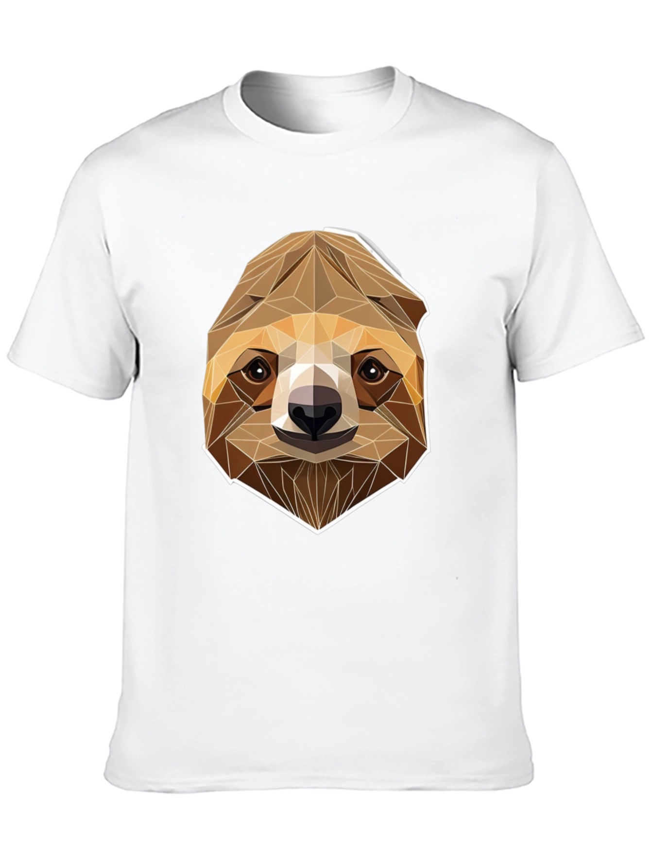Geometric Sloth Graphic Tee - Modern Style