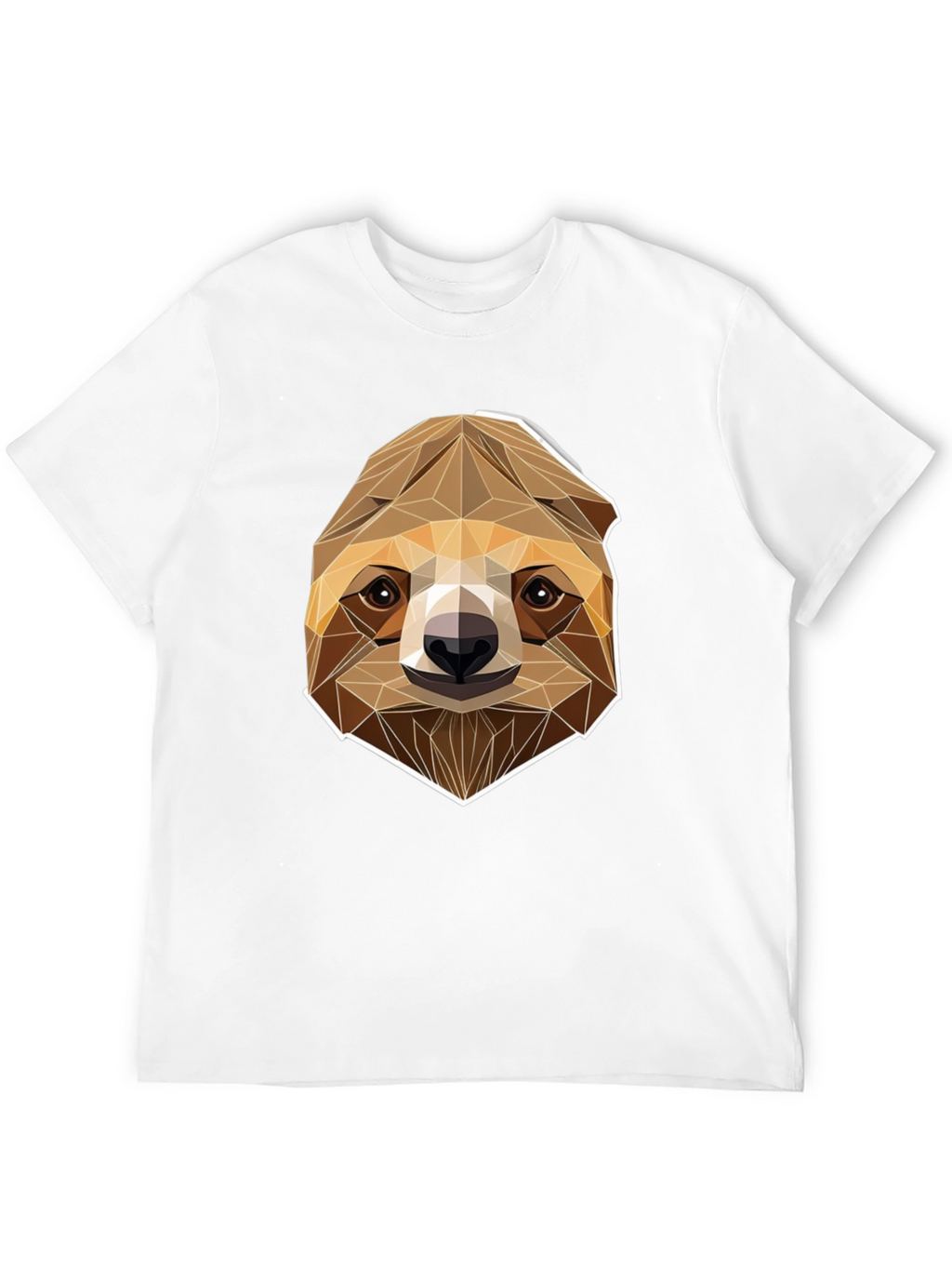 Geometric Sloth Graphic Tee - Modern Style