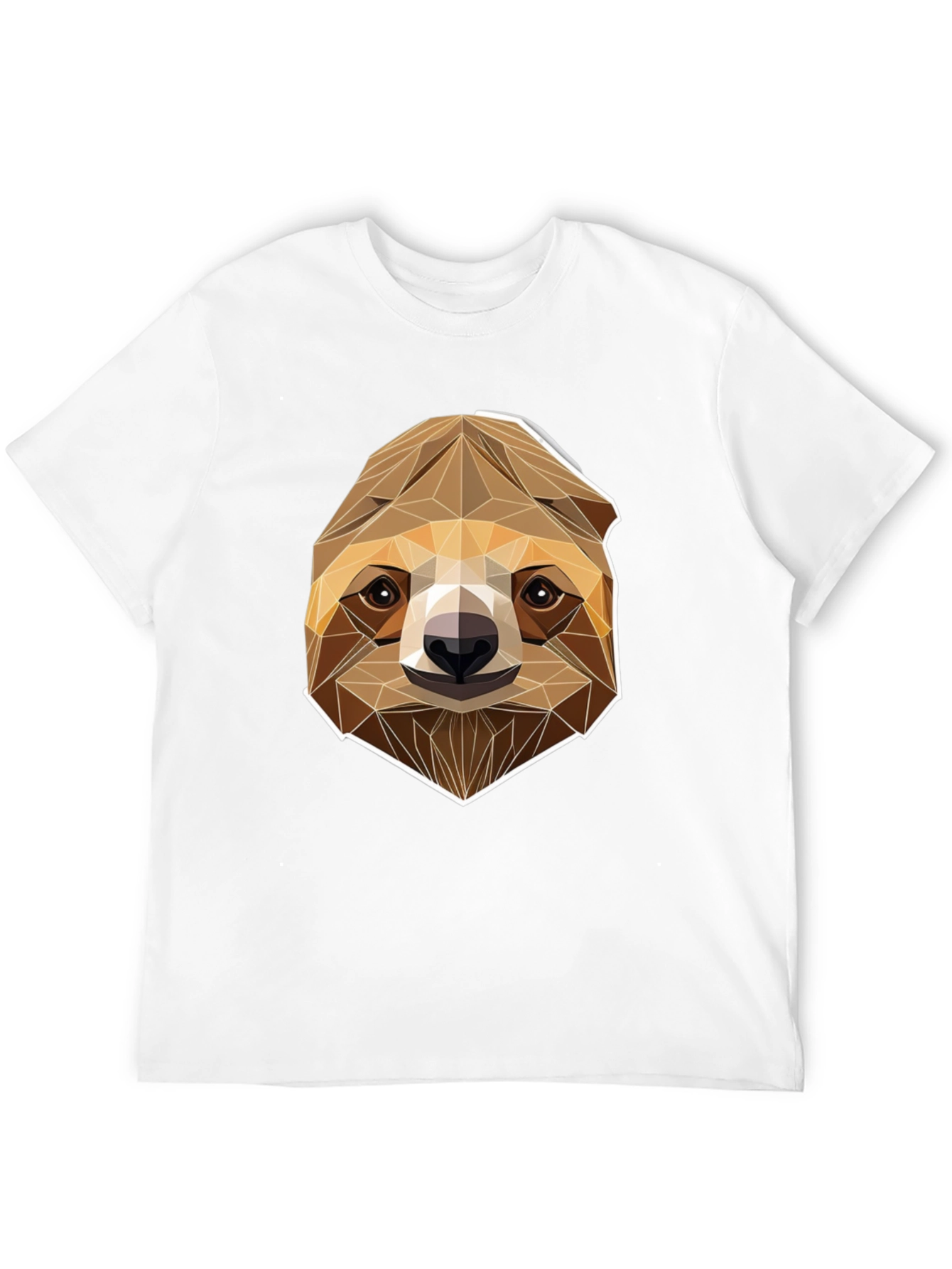 Geometric Sloth Graphic Tee - Modern Style