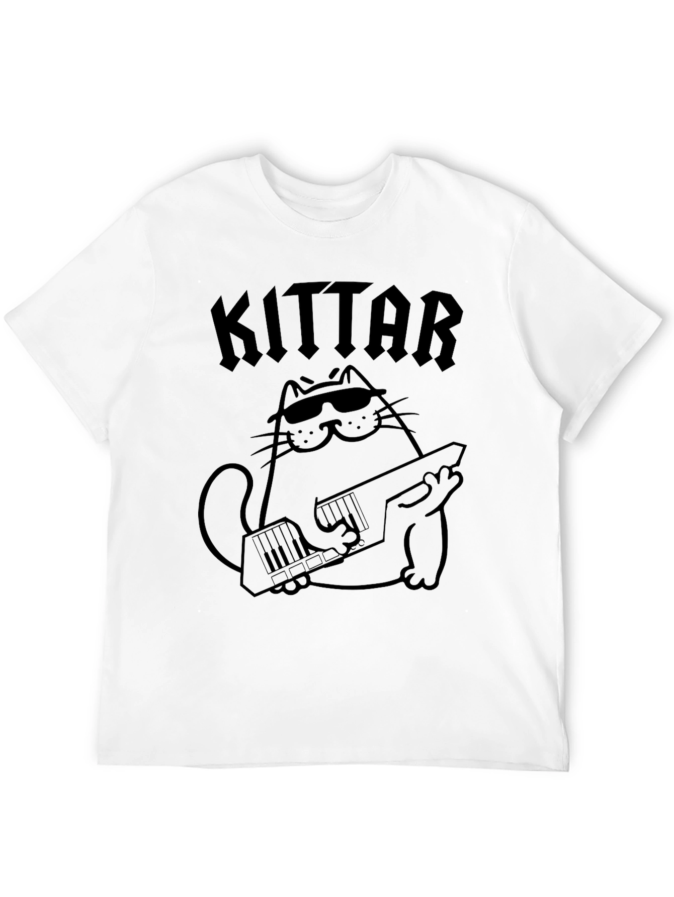 KITTAR Cat Keyboardist Black T-Shirt