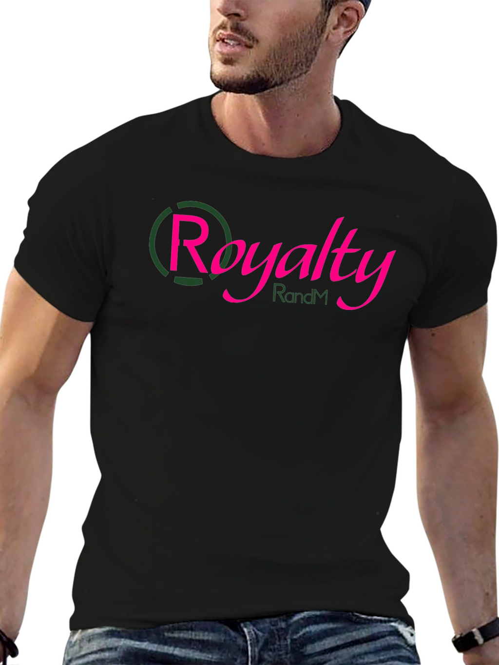 Royalty RandM Black Graphic Tee - Stylish Mens T-Shirt