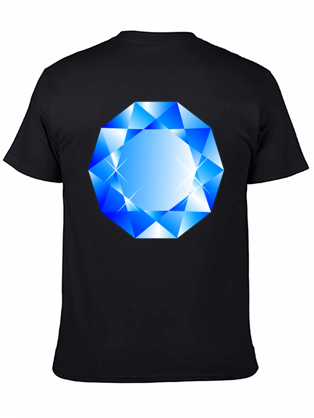 Blue Diamond Graphic Black T-Shirt