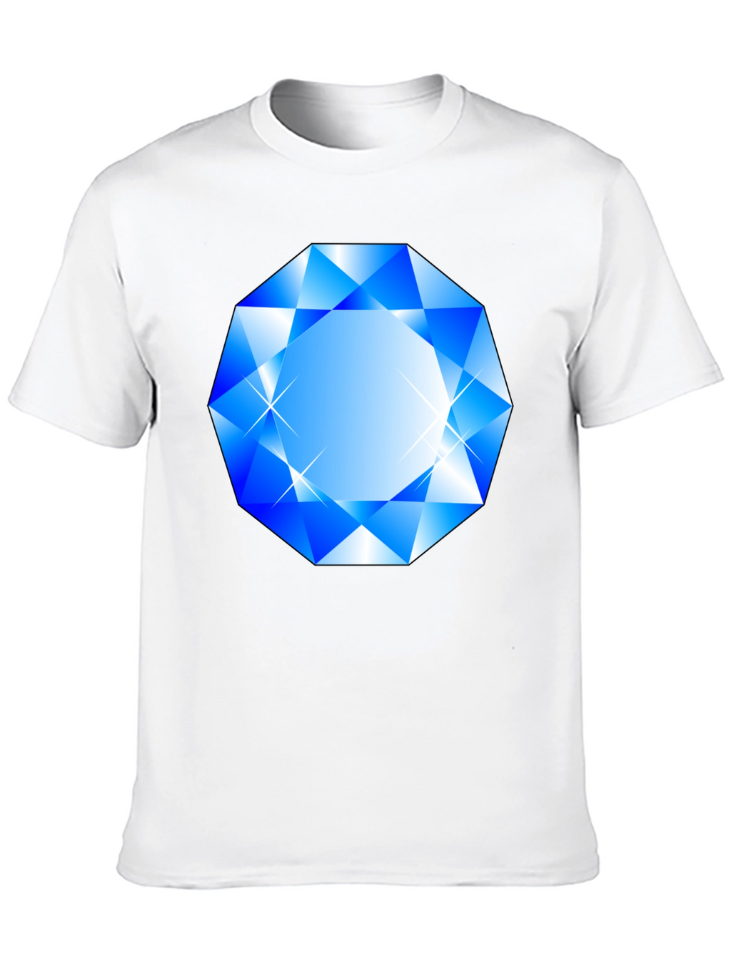 Blue Diamond Graphic Black T-Shirt