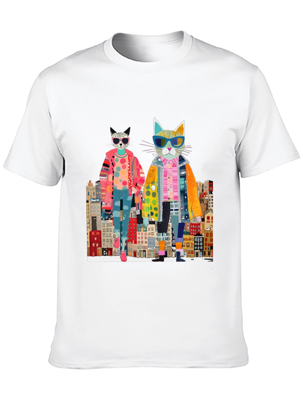 Cats in the City Black Graphic Tee