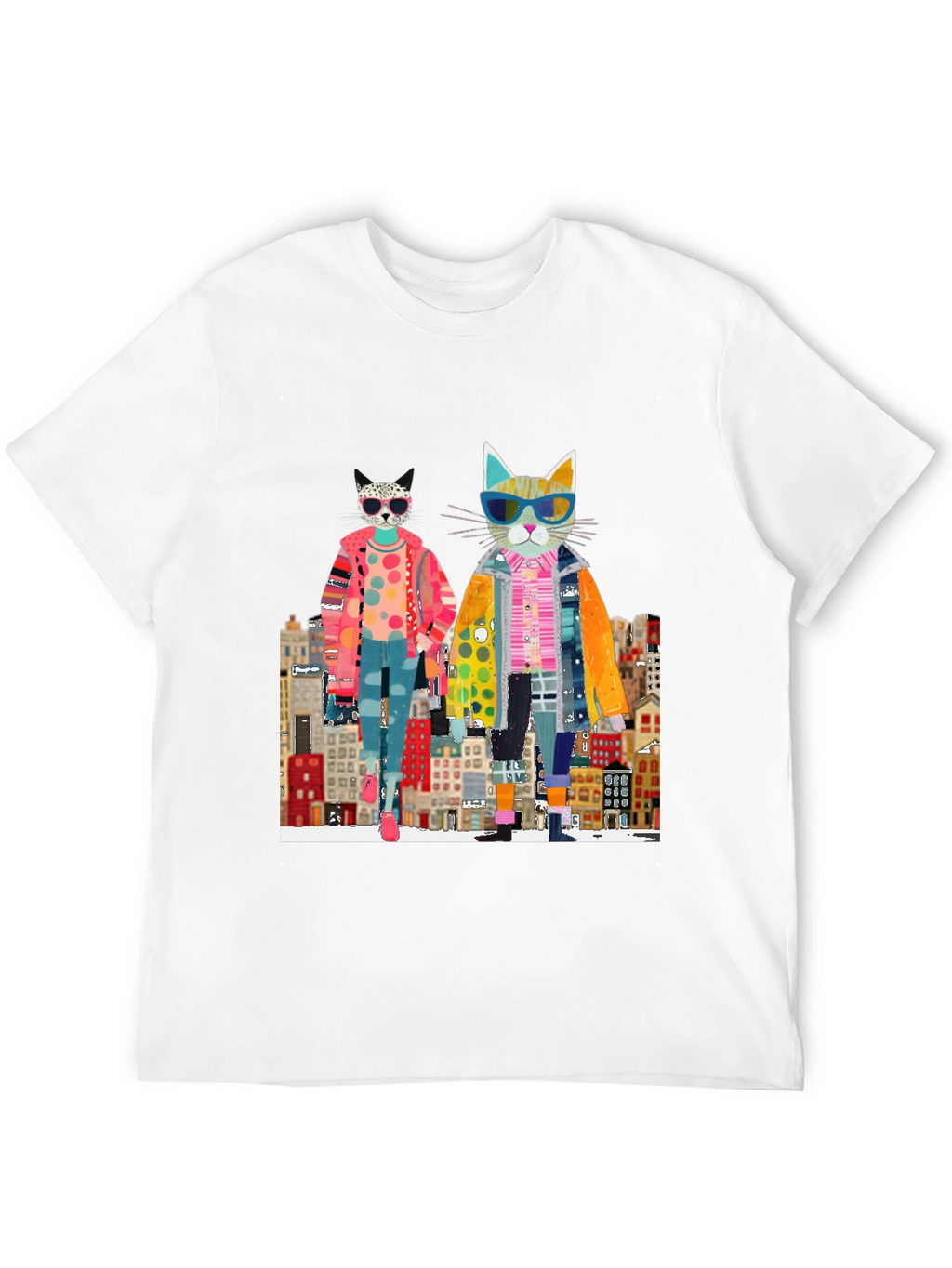 Cats in the City Black Graphic Tee