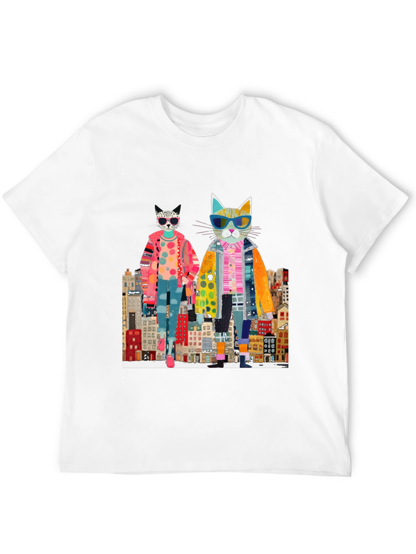 Cats in the City Black Graphic Tee