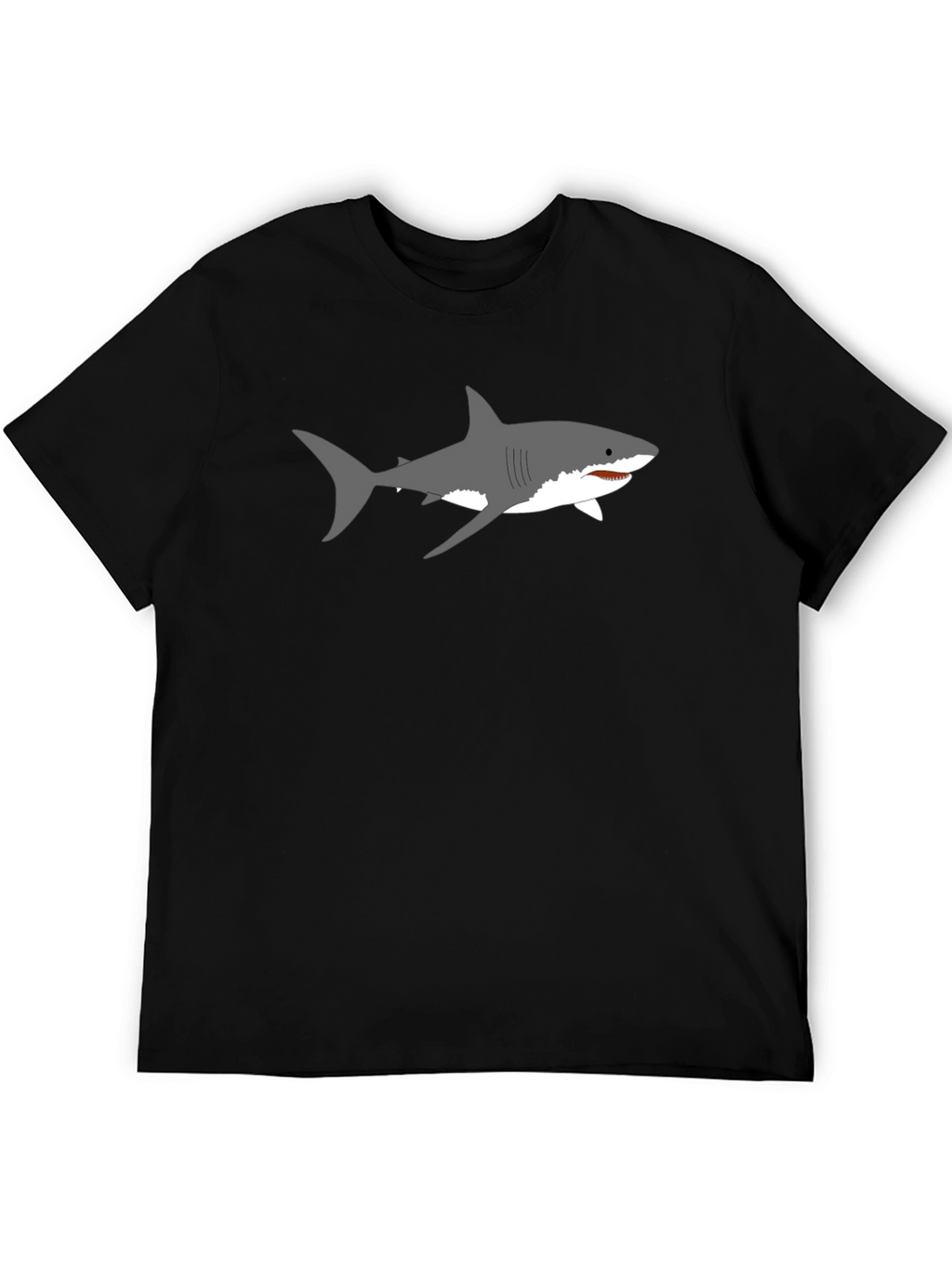 Shark Graphic T-Shirt - Mens Black Crew Neck Tee