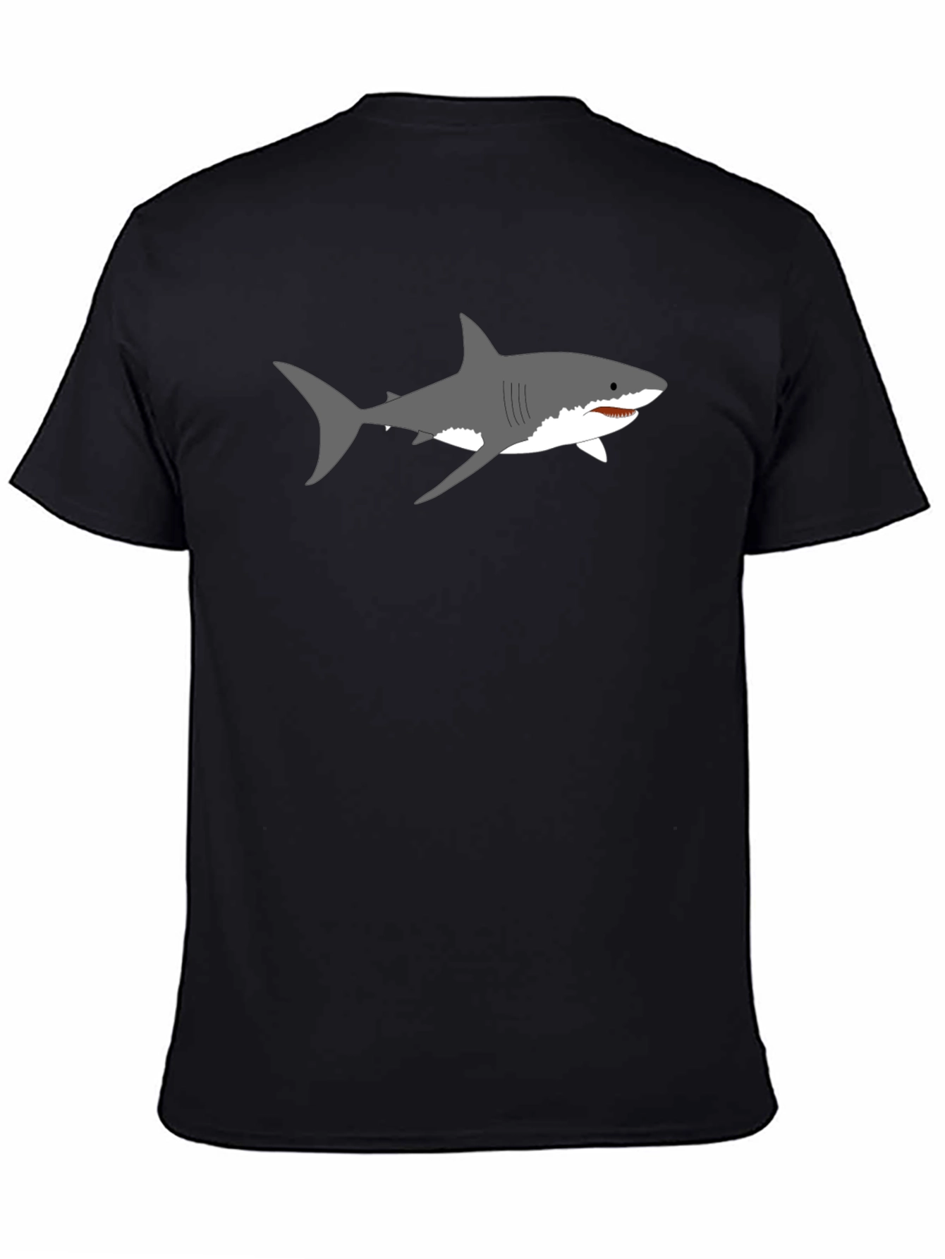 Shark Graphic T-Shirt - Mens Black Crew Neck Tee
