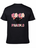 Floral Pharm.D T-Shirt - Stylish Pharmacy Graduate Tee