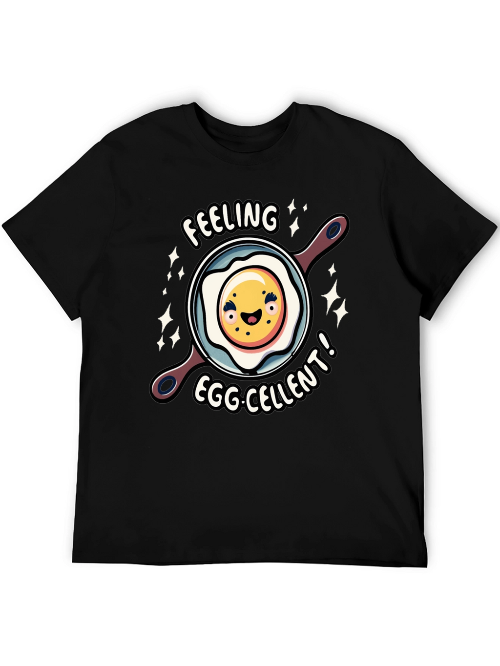 Feeling Egg-cellent Graphic Tee - Funny Food Shirt