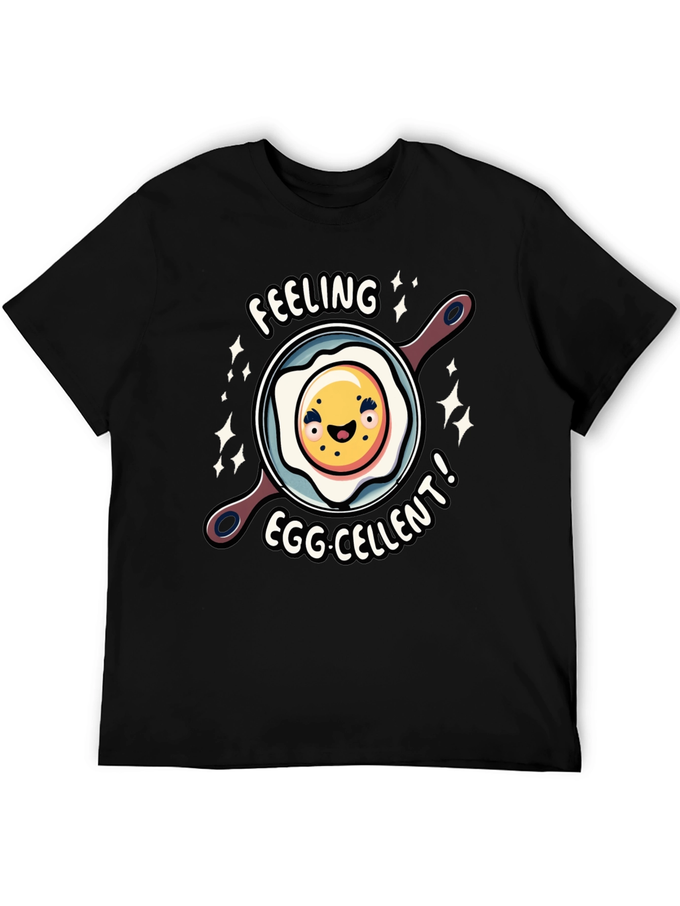 Feeling Egg-cellent Graphic Tee - Funny Food Shirt