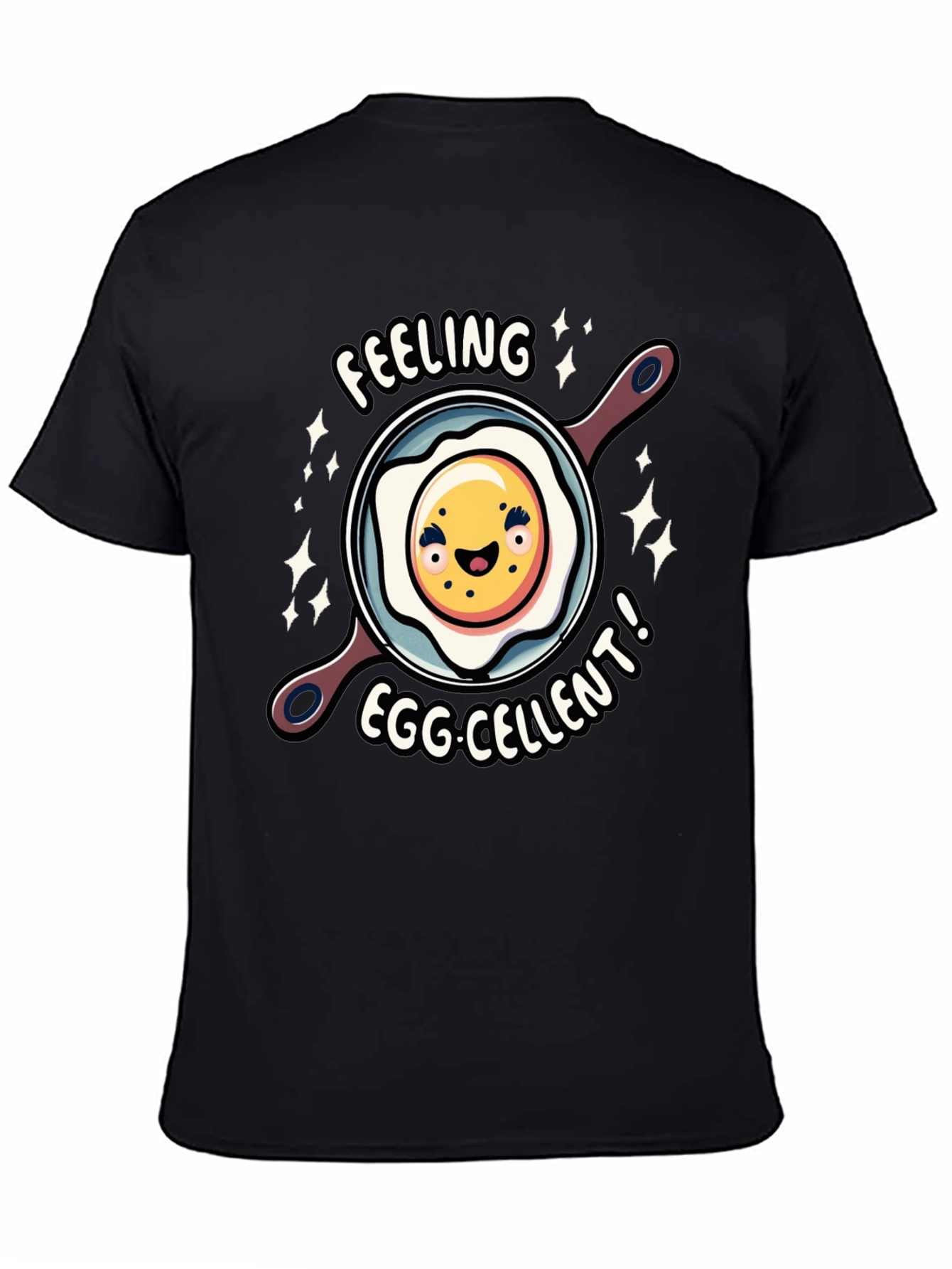 Feeling Egg-cellent Graphic Tee - Funny Food Shirt