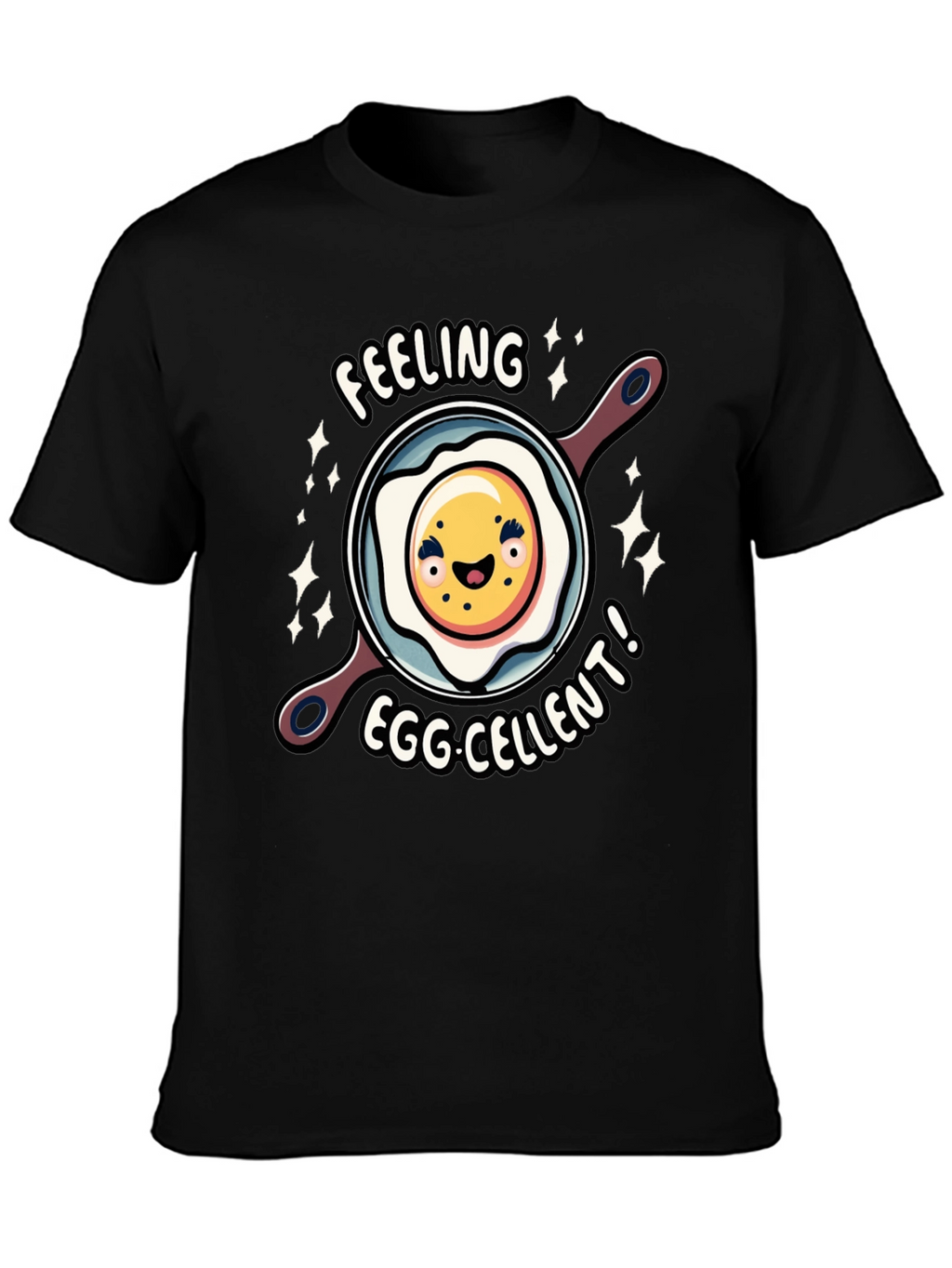Feeling Egg-cellent Graphic Tee - Funny Food Shirt