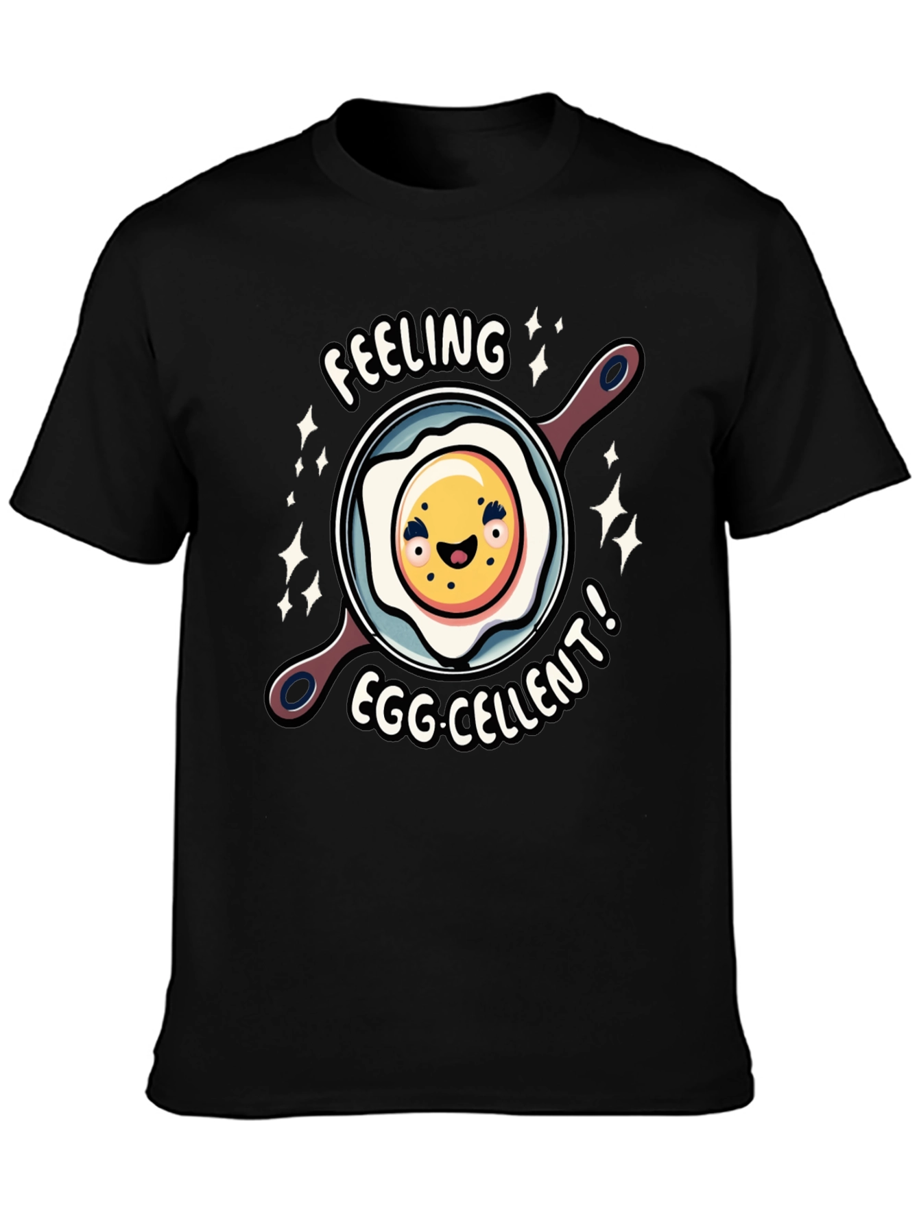 Feeling Egg-cellent Graphic Tee - Funny Food Shirt