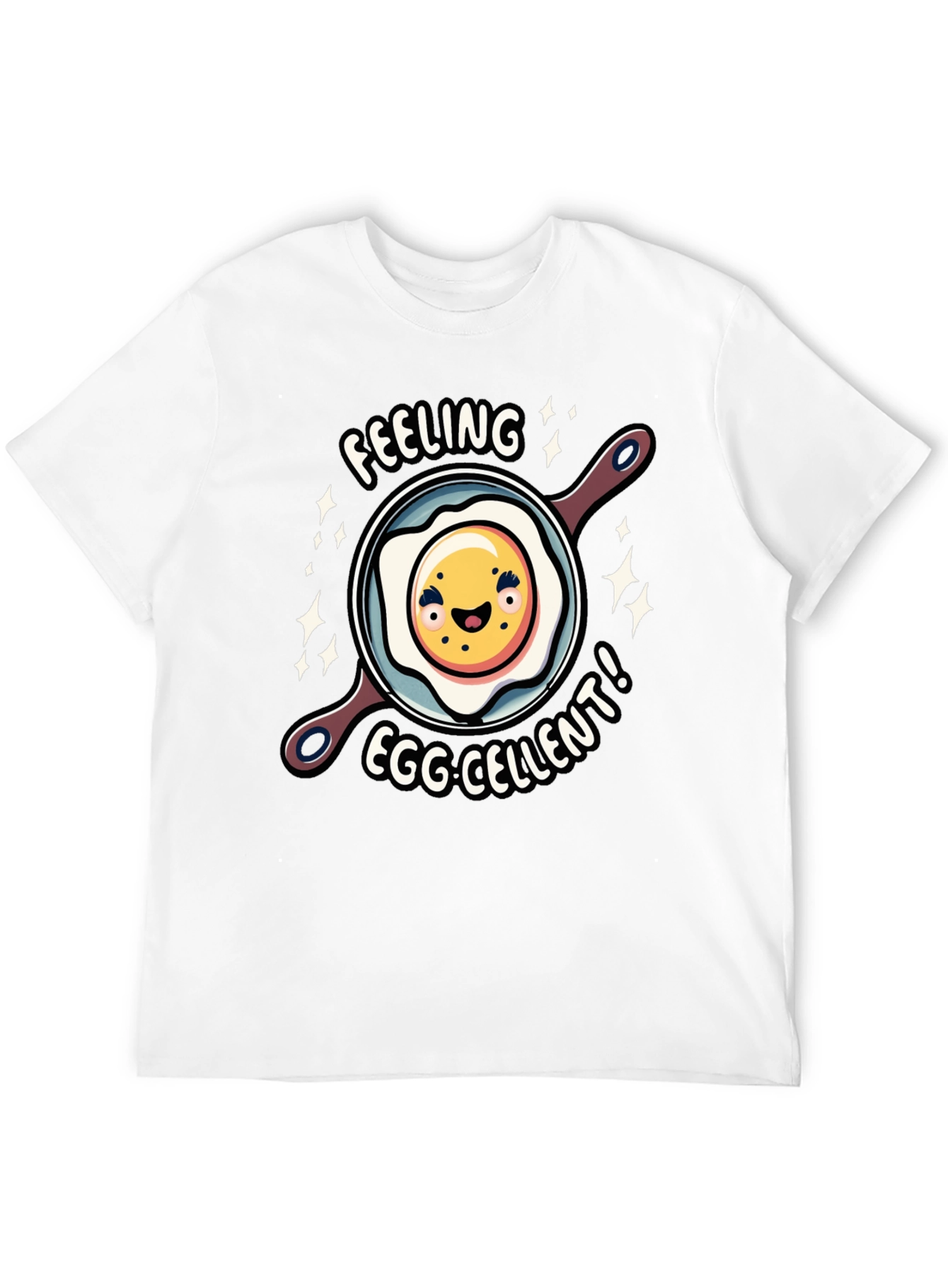 Feeling Egg-cellent Graphic Tee - Funny Food Shirt