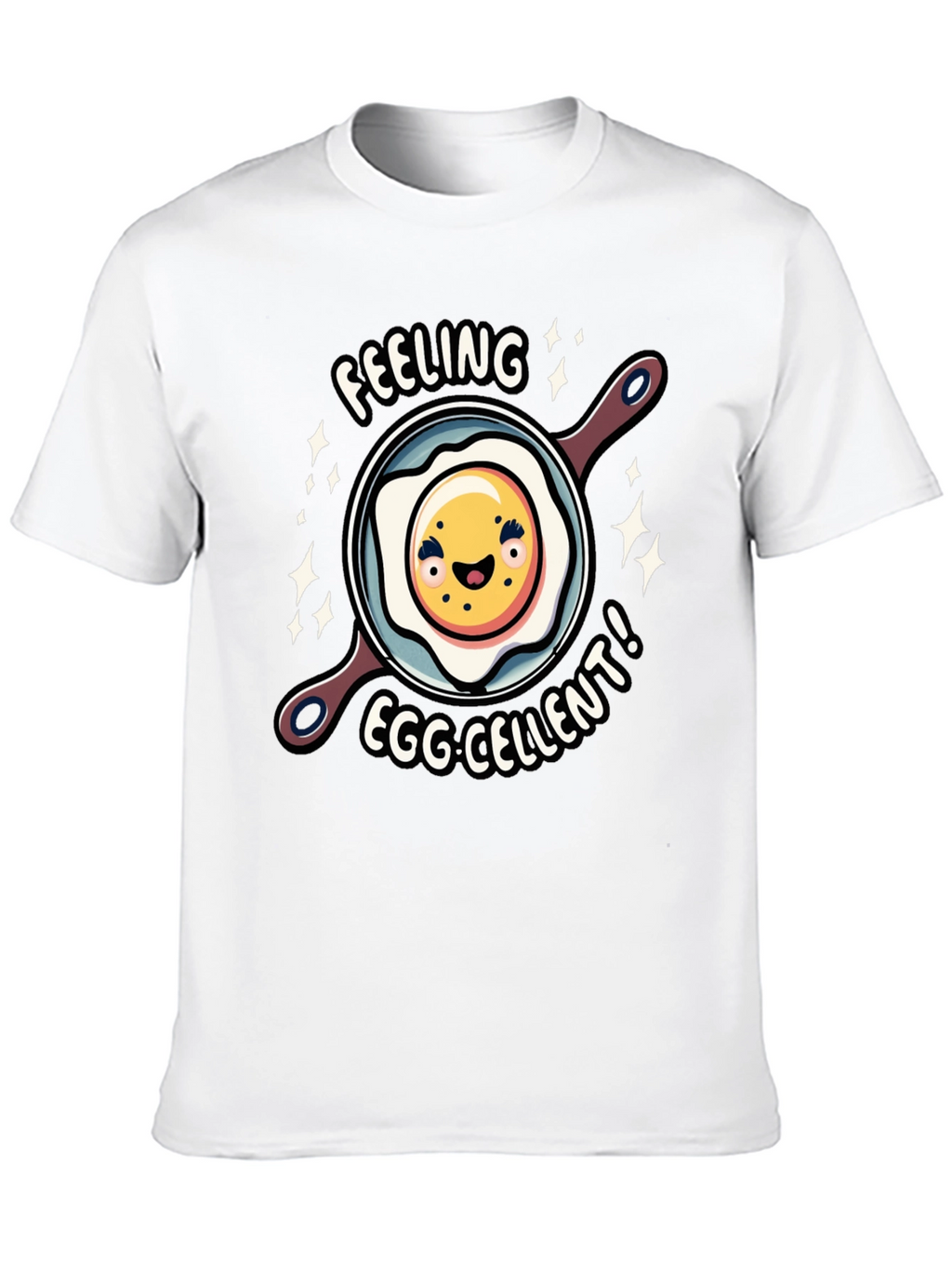 Feeling Egg-cellent Graphic Tee - Funny Food Shirt
