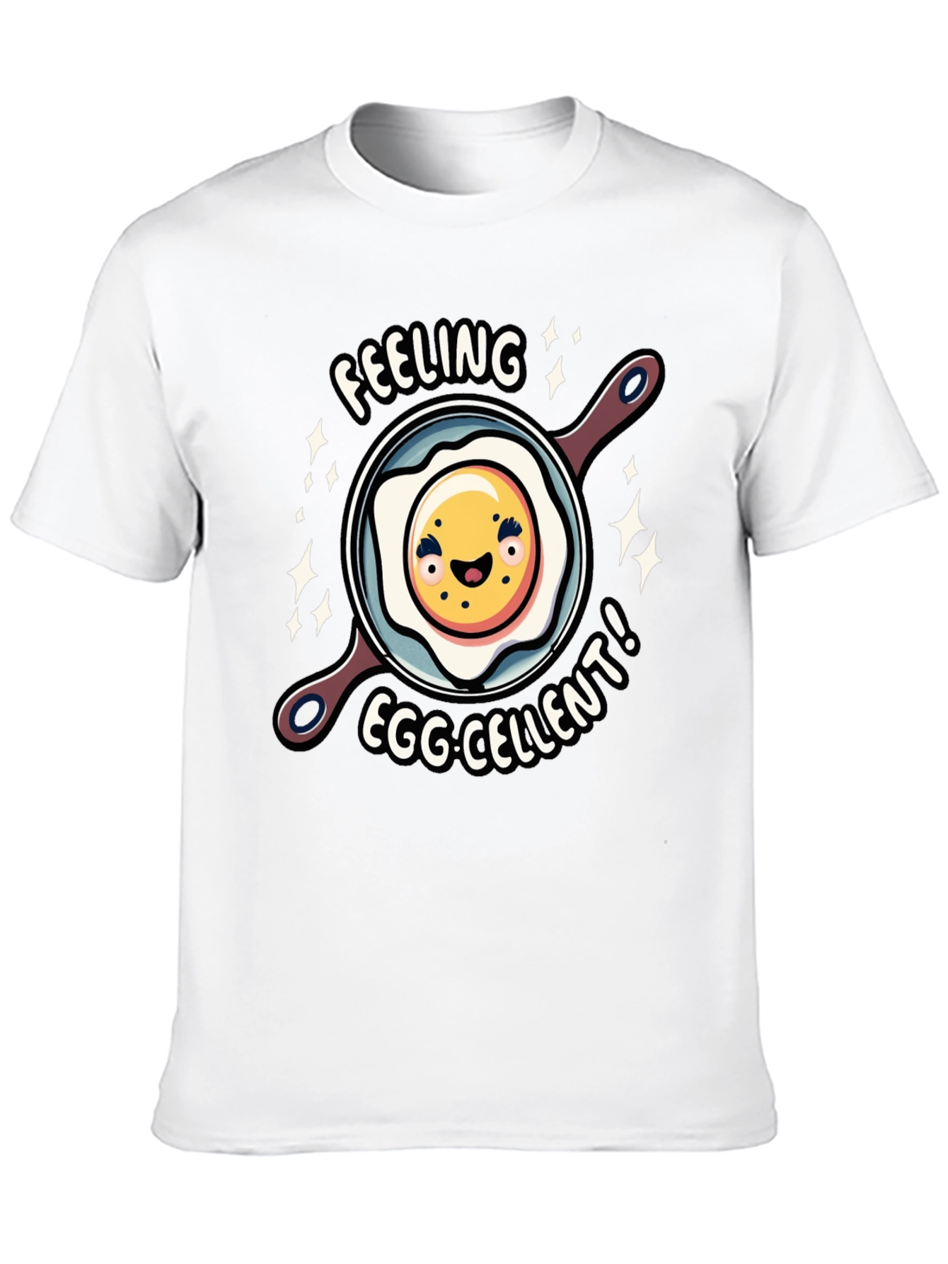 Feeling Egg-cellent Graphic Tee - Funny Food Shirt