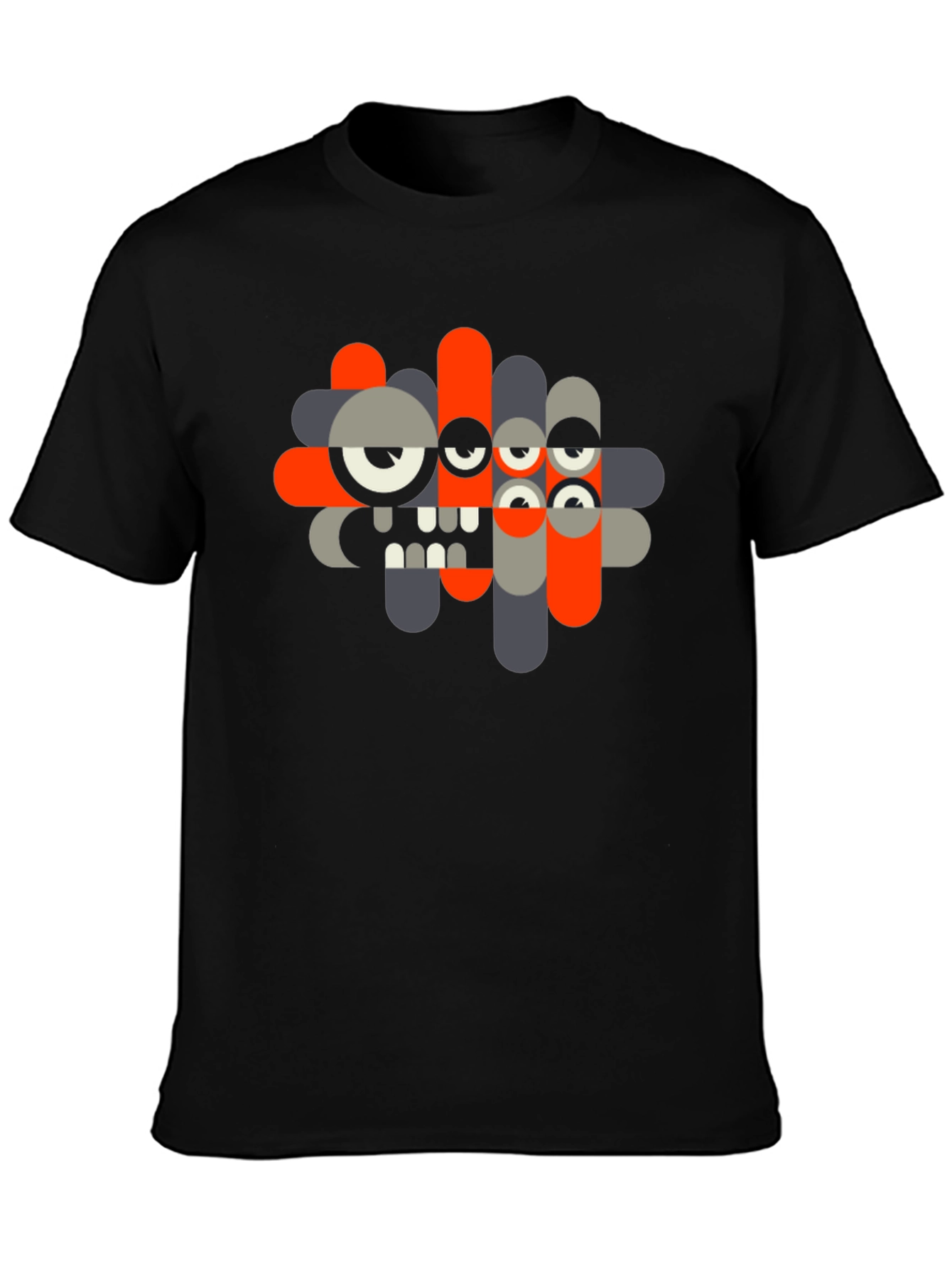 Abstract Monster Graphic Black T-Shirt