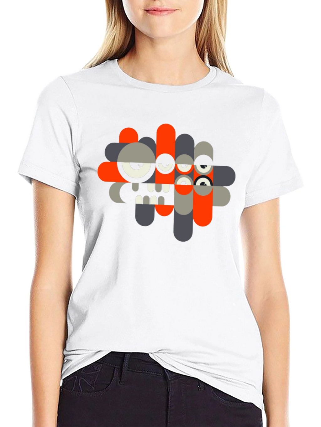 Abstract Monster Graphic Black T-Shirt