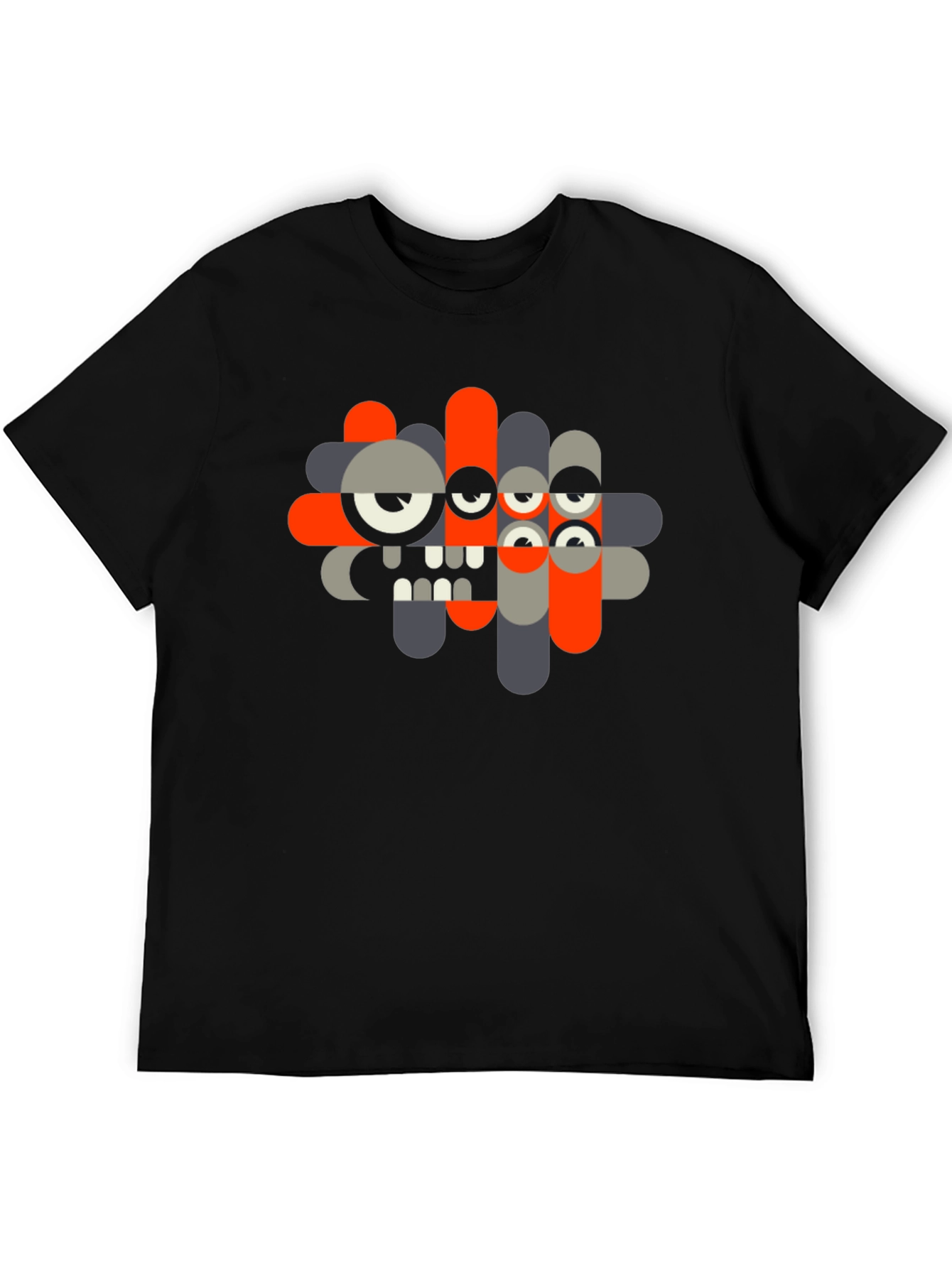 Abstract Monster Graphic Black T-Shirt